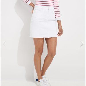 NWT Vineyard Vines Raw Hem White Denim Skirt